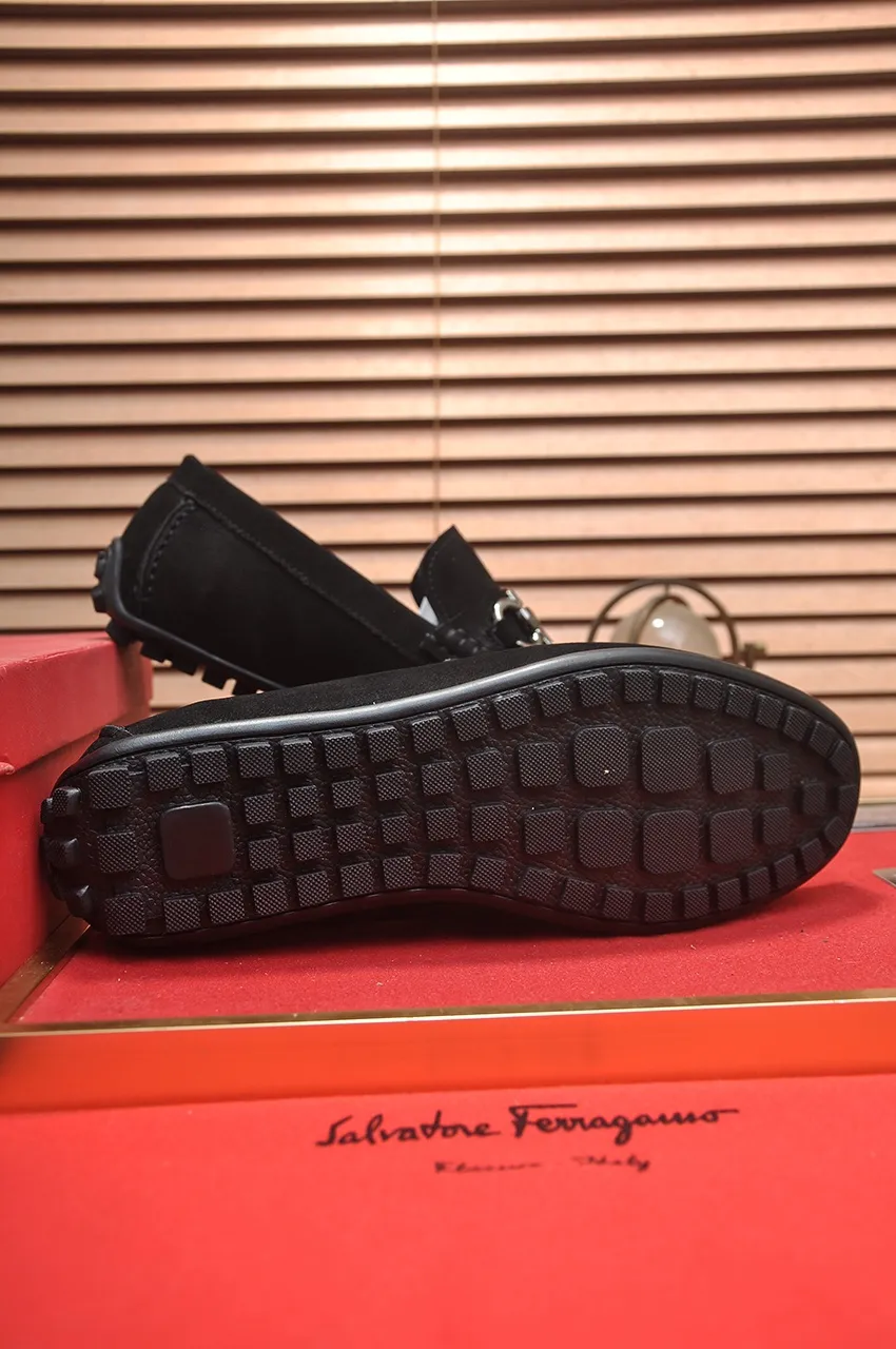 Men's shoes 💰460💶 [Ferragamo/Ferragamo] The latest model in the counter. Original imported open-sided fine cowhide hand-woven + imported 🐂 cowhide + original luxury metal buckle + original combination outsole. No pressure in comparison 38--44🎉